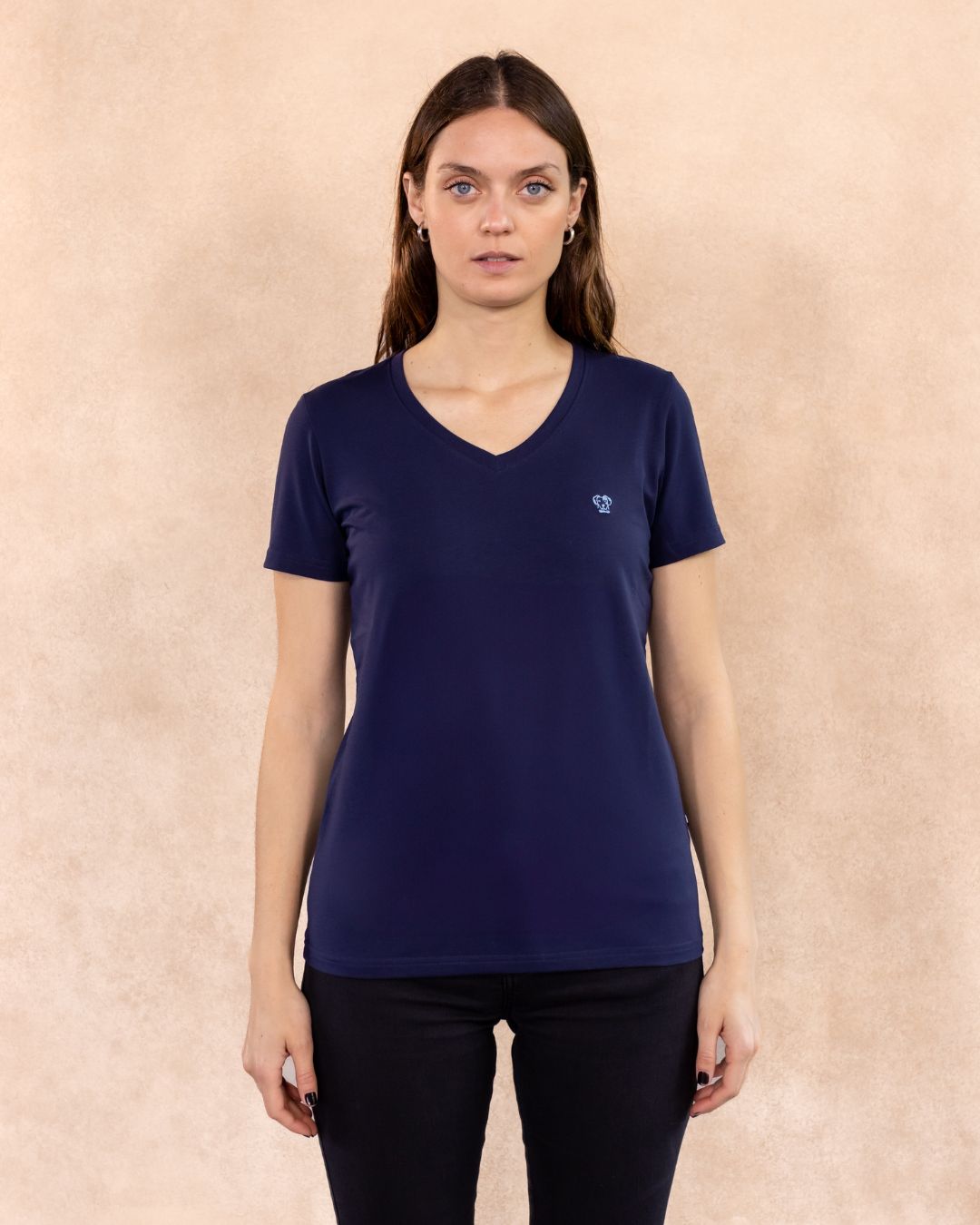 Camiseta Antimanchas Cuello V Azul Navy