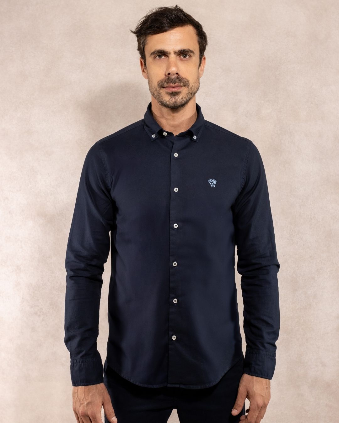 Camisa Antimanchas Oxford Azul Navy - Regular Fit